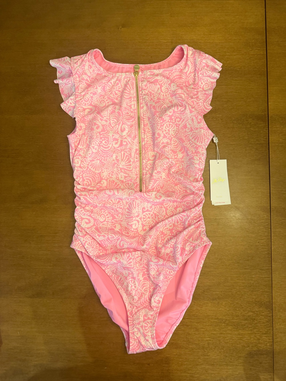 Lilly Pulitzer Pink Paisley-Print Girls with Front Zip Jossette One Piece